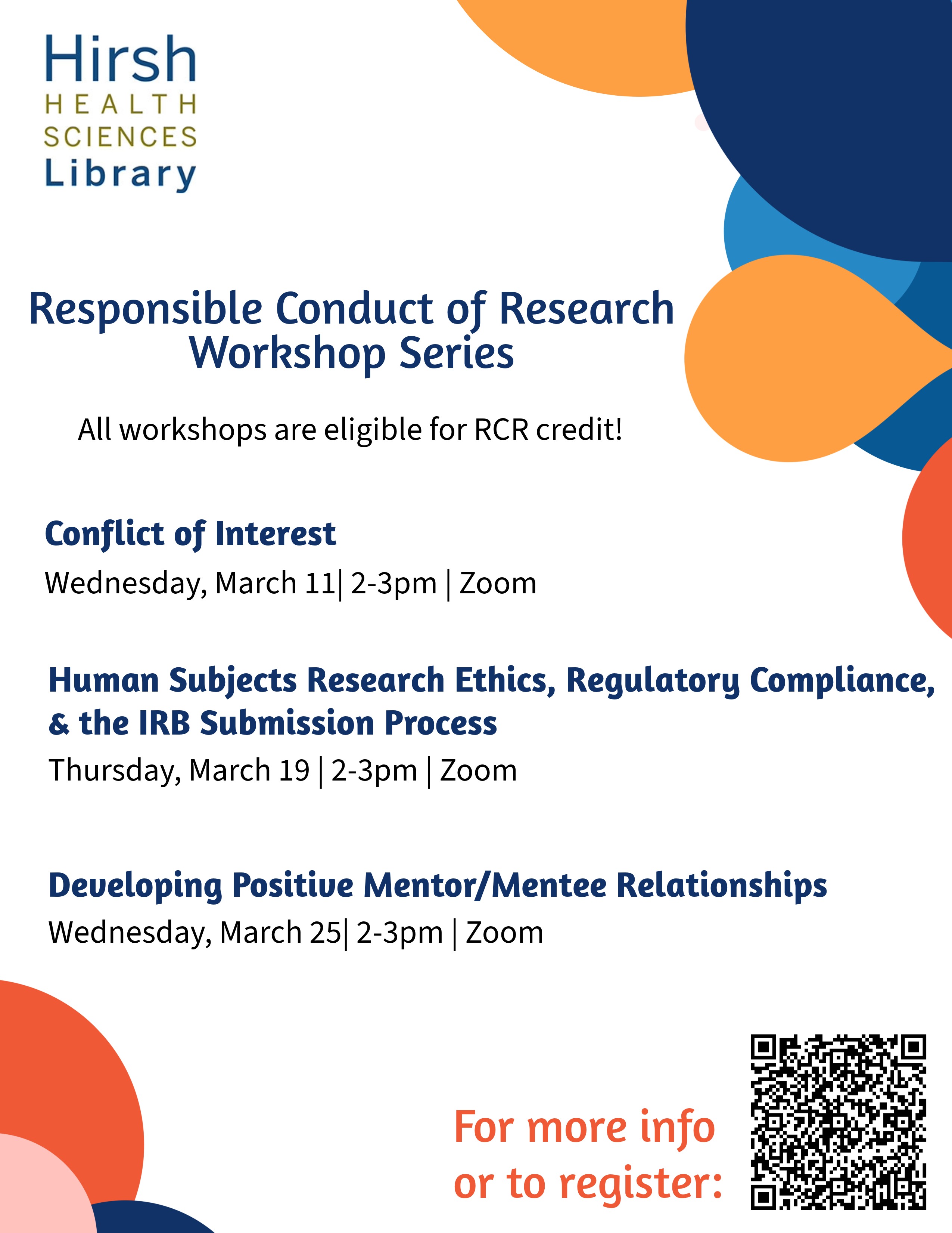 March RCR Workshops | Webster Family Library